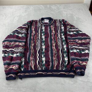 COOGI Australia Knit Wool Sweater Navy Blue / Red Men’s Size L
